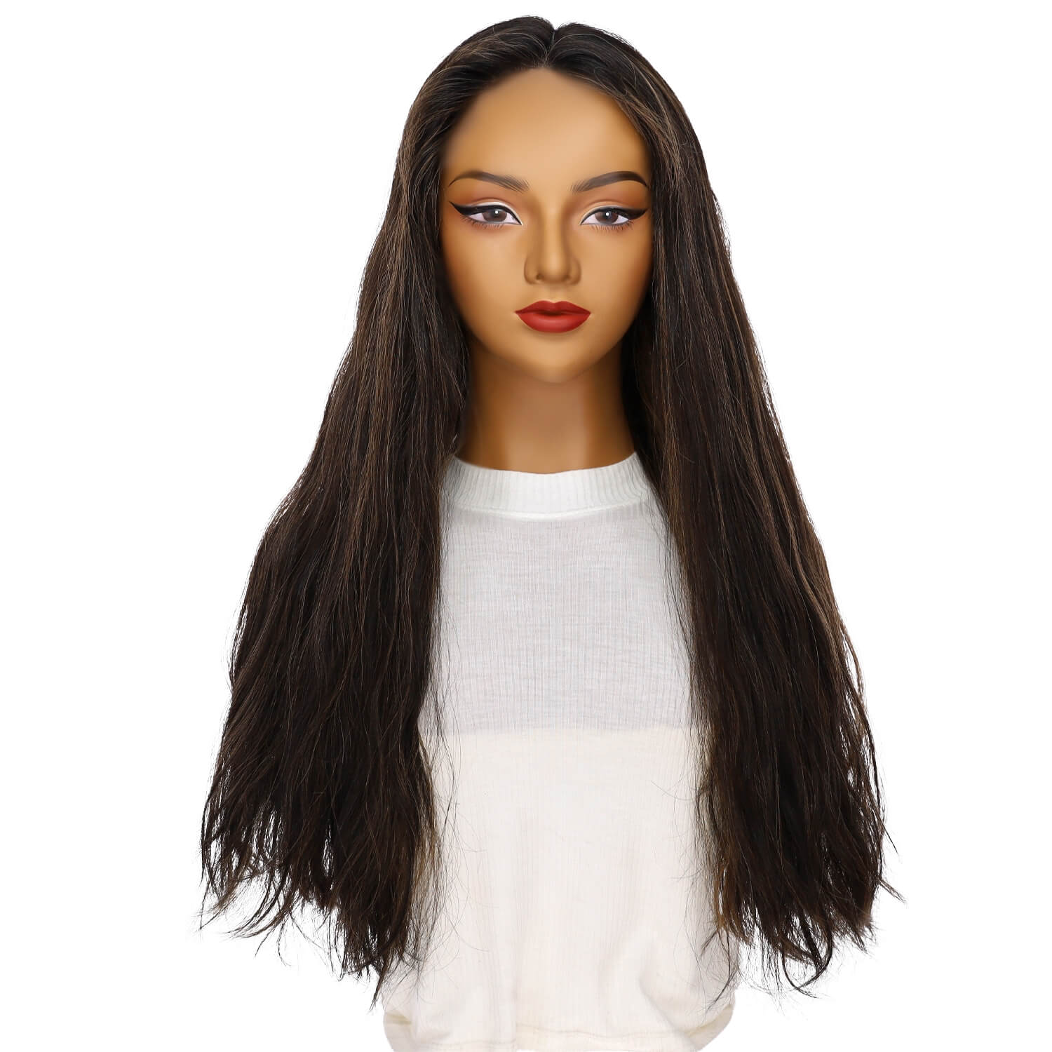 26" Divine Lace Top Wig Soft Black w/ Highlights Wavy
