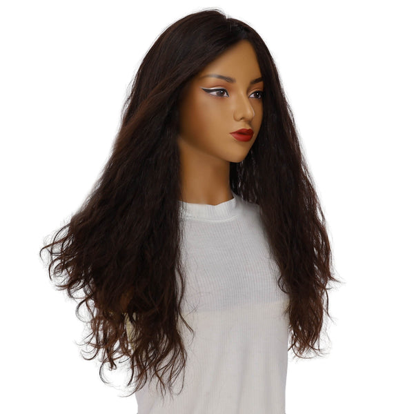 26" Luxe Silk Top Wig #4 Dark Brown Wavy