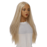 26" Ponytail Silk Top Wig Beige Blonde w/ No Rooting Wavy