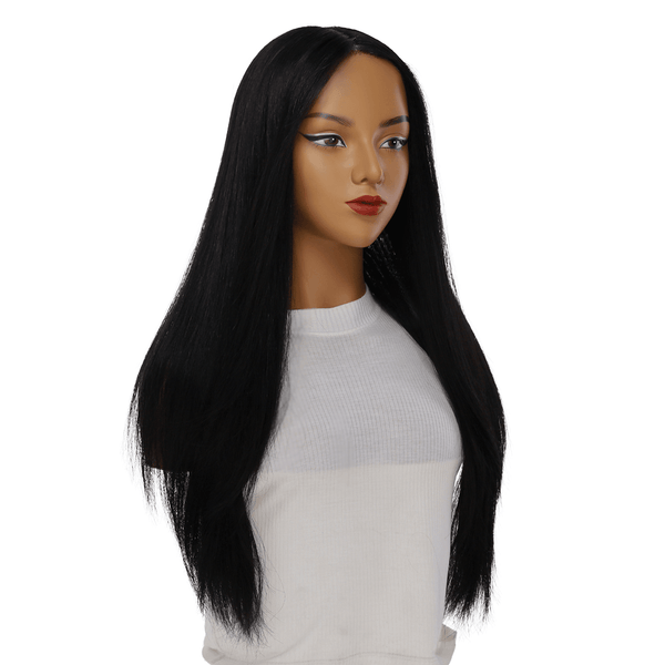 26" Ponytail Silk Top Wig Jet Black