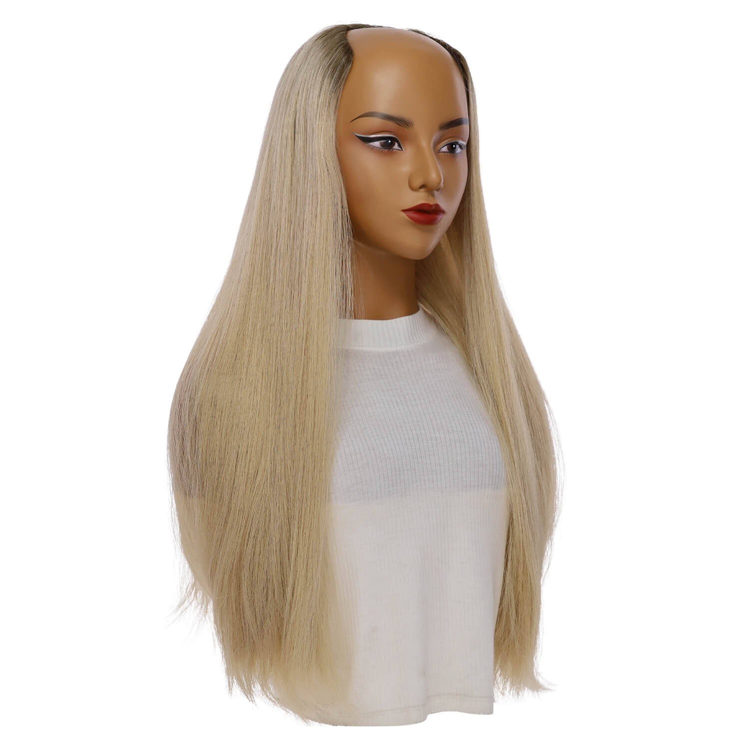 26" U-Shape Wig Beige Blonde