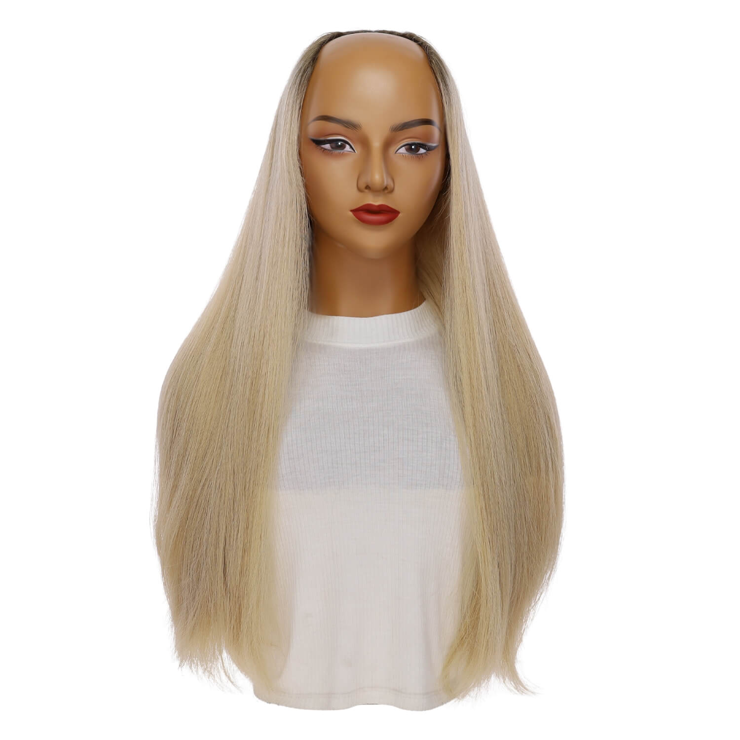 26" U-Shape Wig Beige Blonde