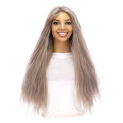 26" Divine Lace Top Wig Champagne Grey Wavy