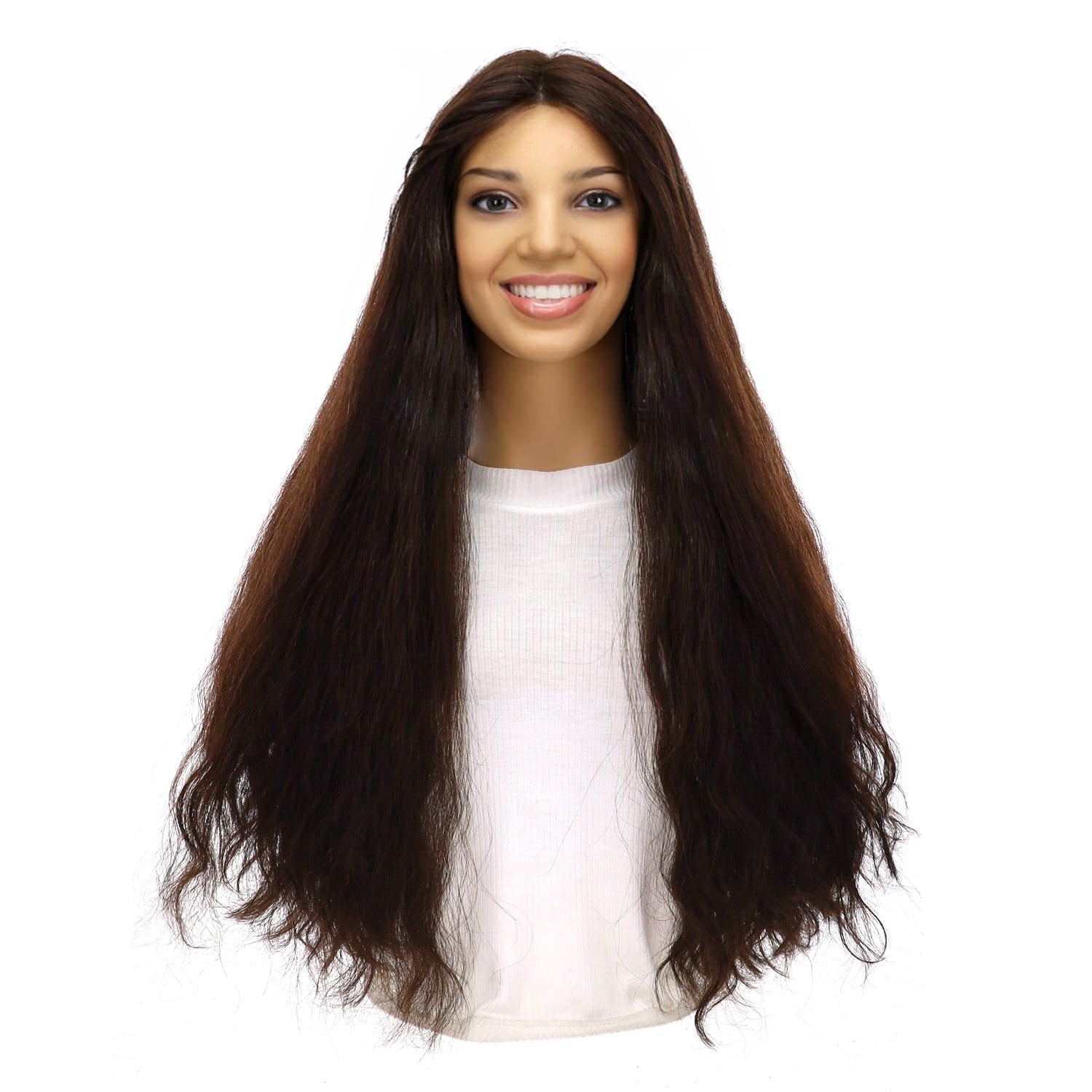 26" Divine Lace Top Wig Dark Brown Wavy