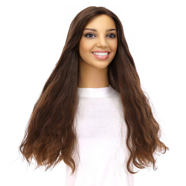 24" Divine Luxe Lace Top Topper #6 Neutral Medium Brown Wavy