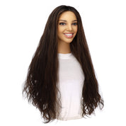 26" Divine Lace Top Topper Soft Black w/ Highlights Wavy