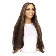 26" Divine Lace Top Wig Dark Brown w/ Highlights