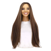 26" Divine Lace Top Wig Dark Brown w/ Highlights