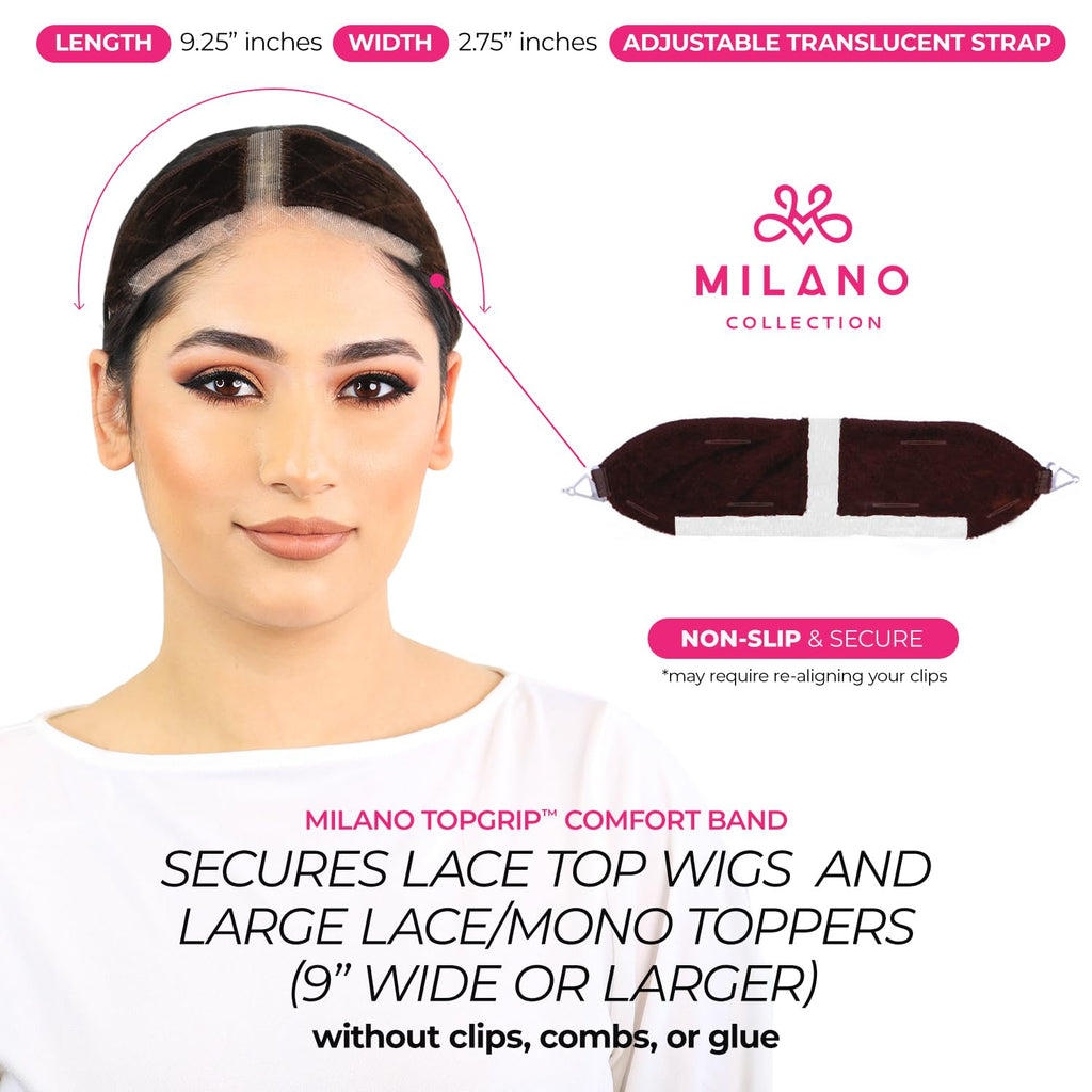 MILANO COLLECTION Original WiGrip Comfort Band, No Slip Wig Grip Band for  Women, Tension-Free Glueless Wig Installs, One Size Fits All, Chocolate