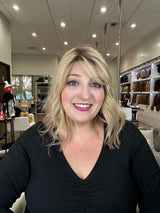 9" Fringe Topper Ash Blonde w/ Rooting Color Service