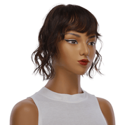9" Fringe Topper Dark Brown Wavy