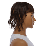 9" Fringe Topper Dark Brown Wavy