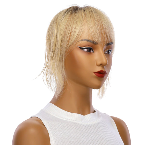 9" Fringe Topper Golden Blonde Wavy