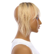 9" Fringe Topper Golden Blonde Wavy