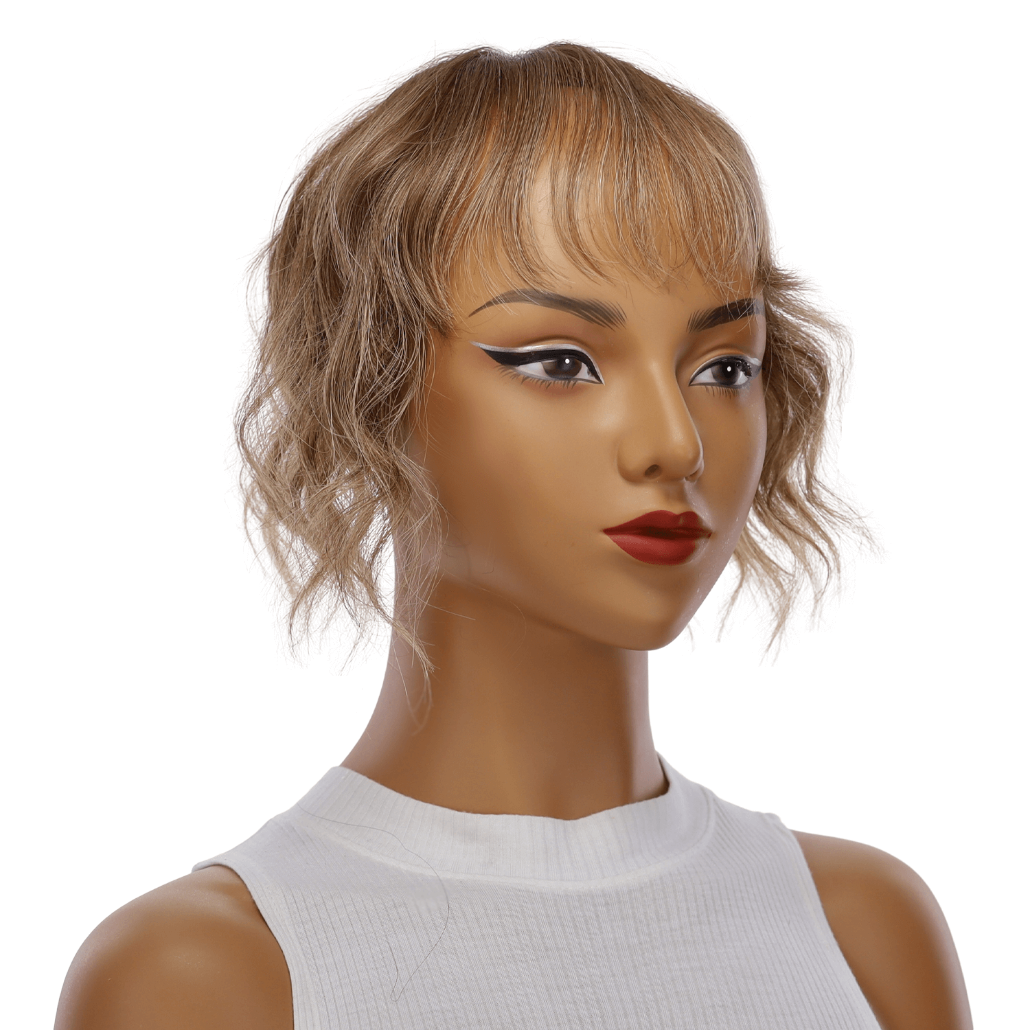 9" Fringe Topper Light Brown Babylight Wavy