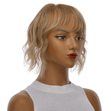 9" Fringe Topper Medium Blonde w/ No Rooting Wavy 5 x4 (Large)