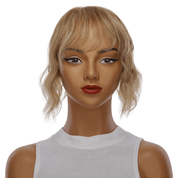 9" Fringe Topper Medium Blonde w/ No Rooting Wavy