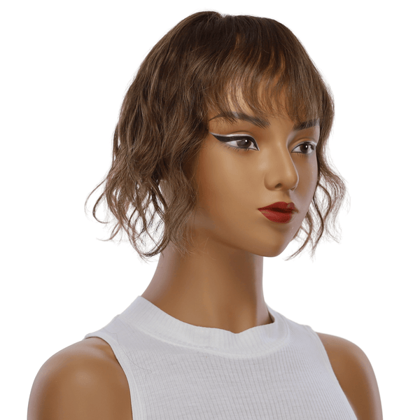 9" Fringe Topper Medium Brown Babylight Wavy