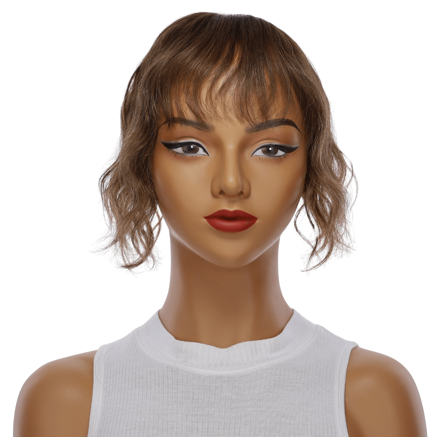 9" Fringe Topper Medium Brown Babylight Wavy 5 x 4"