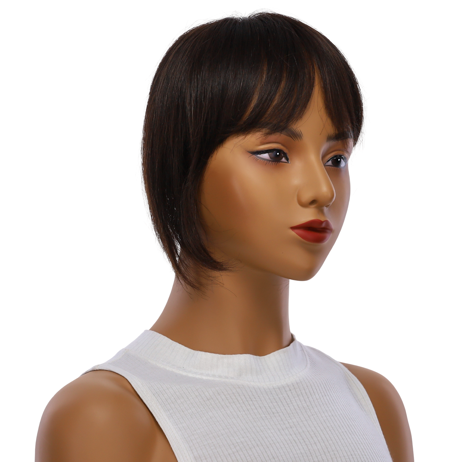 9" Fringe Topper #4 Dark Brown