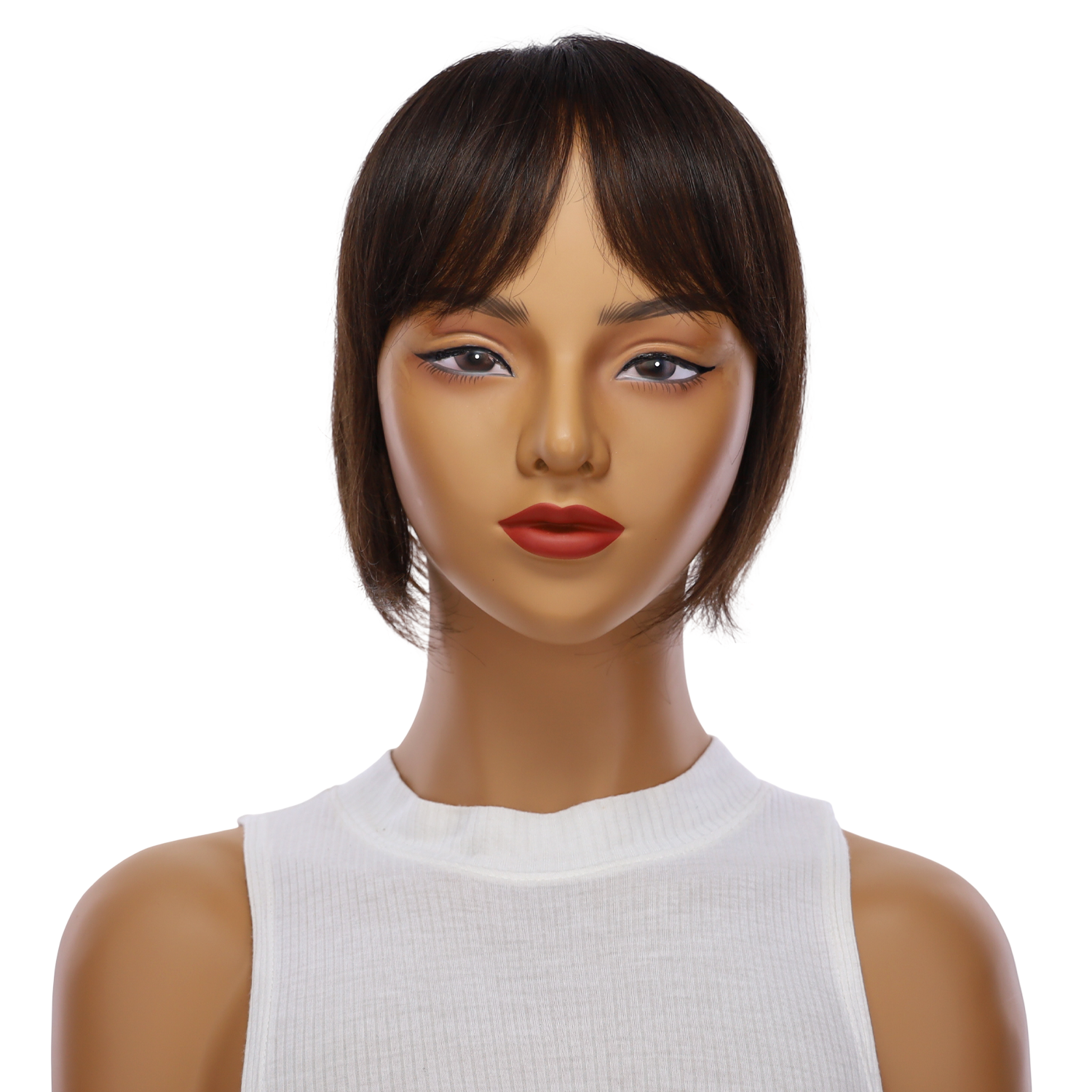 9" Fringe Topper #4 Dark Brown