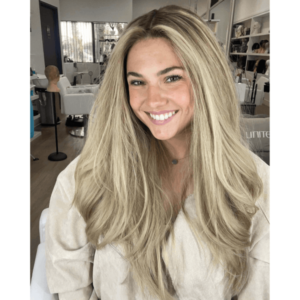 Grace Silk Top Wig Platinum Blonde w/ Reverse Balayage - 26" Amber
