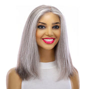 16" Princess Silk Top Wig Silver Fox