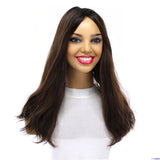 18" Emerald Silk Top Topper Soft Black w/ Highlights Slightly Wavy