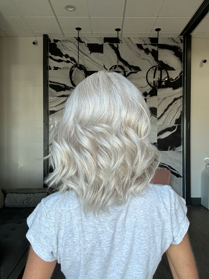 13" Victoria Silk Top Wig Snow Grey w/ Bangs