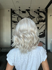 13" Victoria Silk Top Wig Snow Grey w/ Bangs