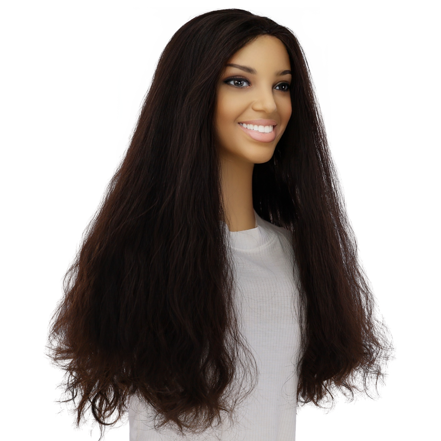 24" 3/4 Bandfall Wig Natural Black Wavy