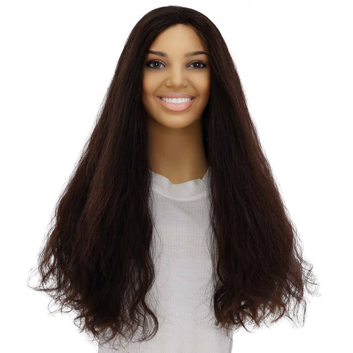 24" 3/4 Bandfall Wig Natural Black Wavy