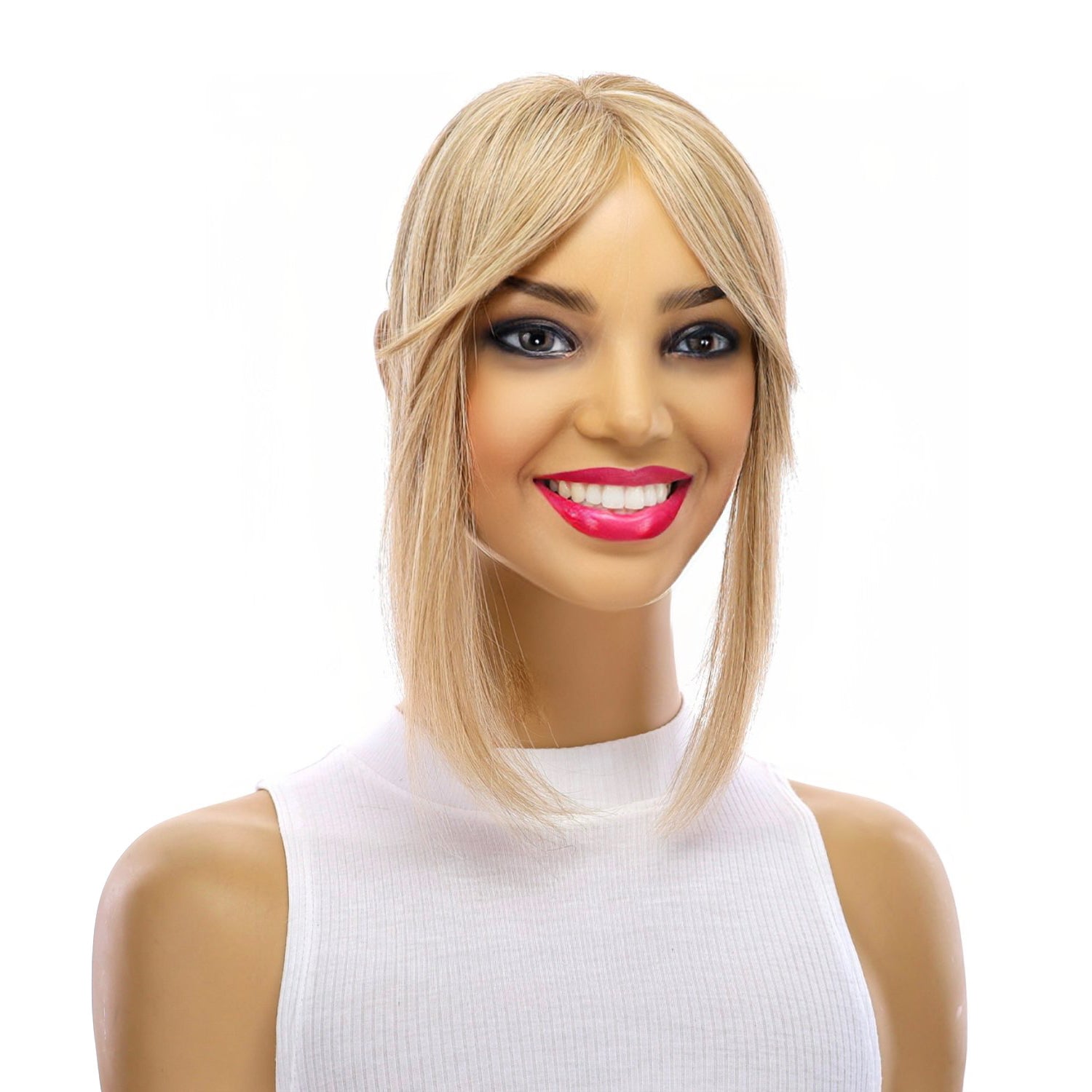 9" Fringe Topper Beige Blonde w/ No Rooting