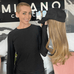 Chic Hat with Hair Blond Ombre