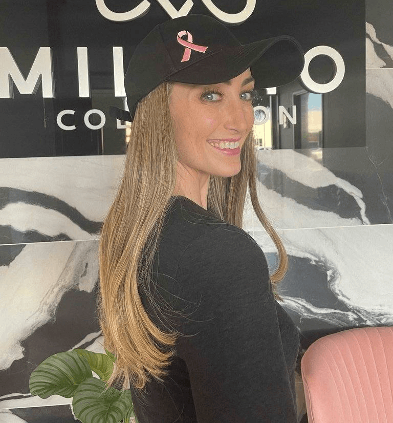 Chic Hat with Hair Blond Ombre