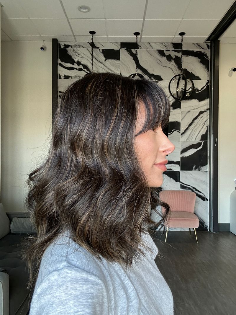 16" Divine Lace Top Wig #Soft Black w/ Highlights & Bangs