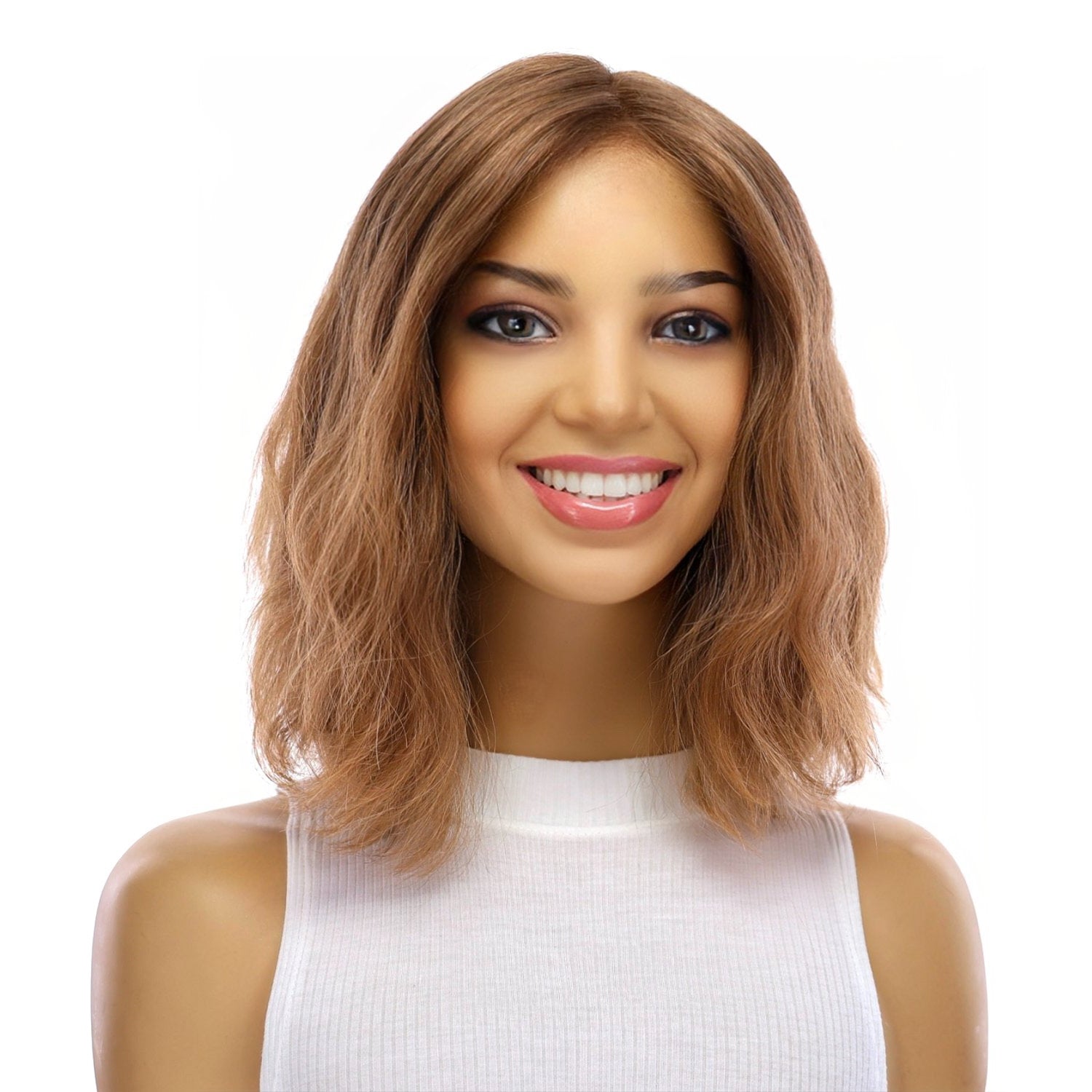 12" Divine Luxe Lace Top Wig #12 Warm Light Brown Wavy