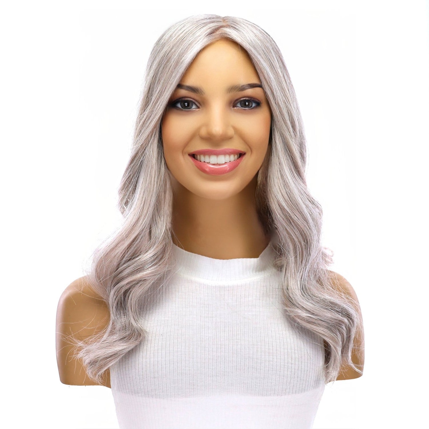 18" Emerald Silk Top Topper Snow Grey
