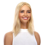 14" Emerald Silk Top Topper Golden Blonde w/ No Rooting Wavy