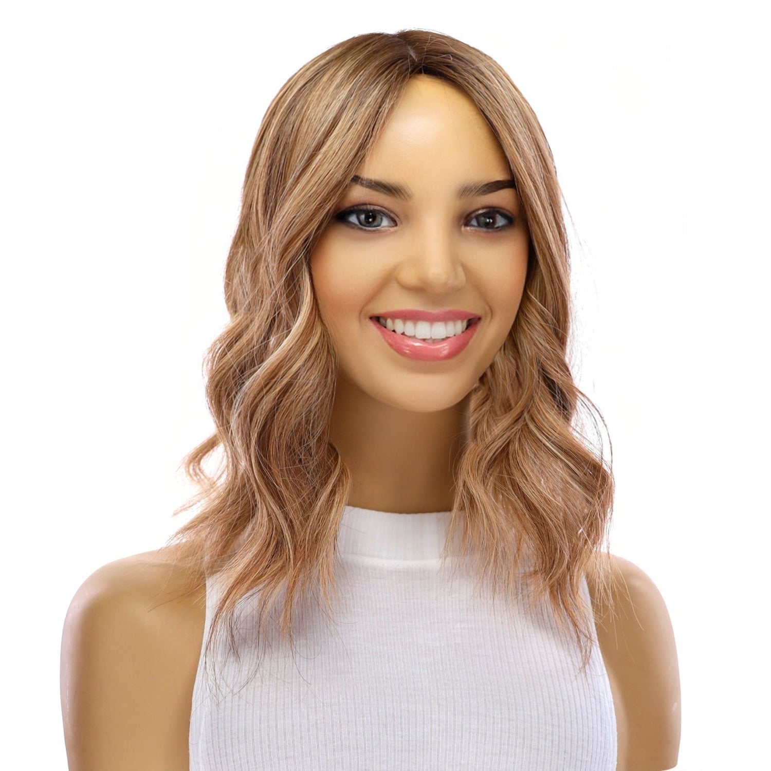 14" Emerald Silk Top Topper Medium Blonde w/ Highlights