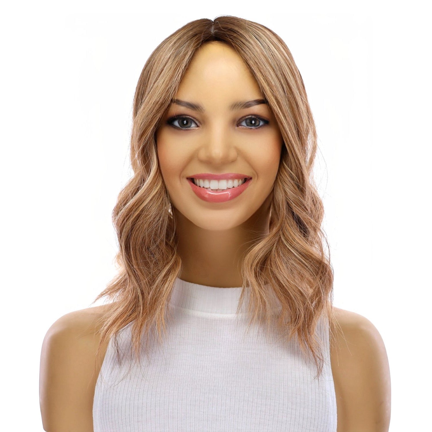 14" Emerald Silk Top Topper Medium Blonde w/ Highlights