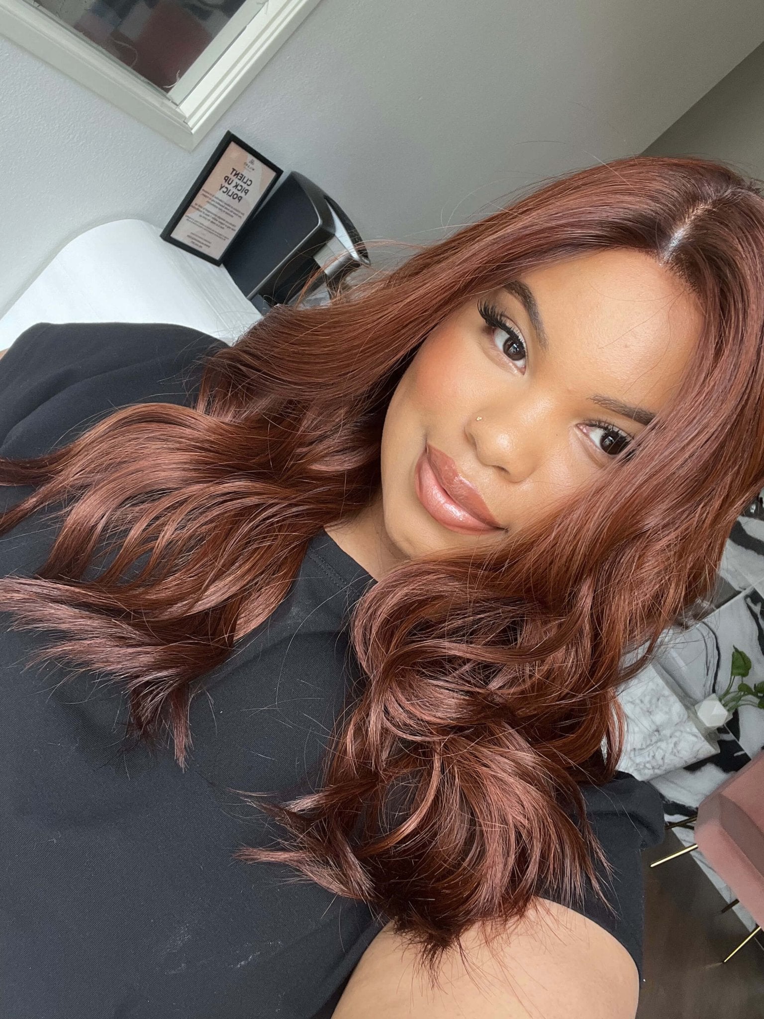 22" Reese Silk Top Wig Chili Red w/ Partial Rooting
