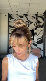 9" Fringe Topper Medium Blonde w/ Custom Rooting