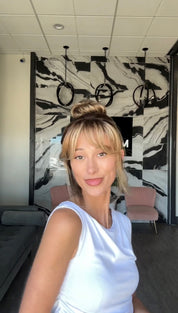 9" Fringe Topper Medium Blonde w/ Custom Rooting