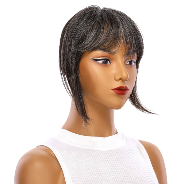 9" Fringe Topper Grey A (Less Grey)