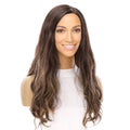 24" Gisele Silk Top Wig Dark Brown Balayage Wavy