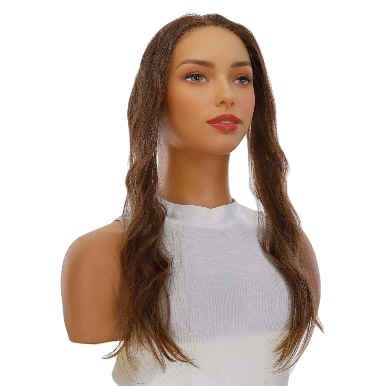 16" Hairline Topper #8 Warm Medium Brown Wavy