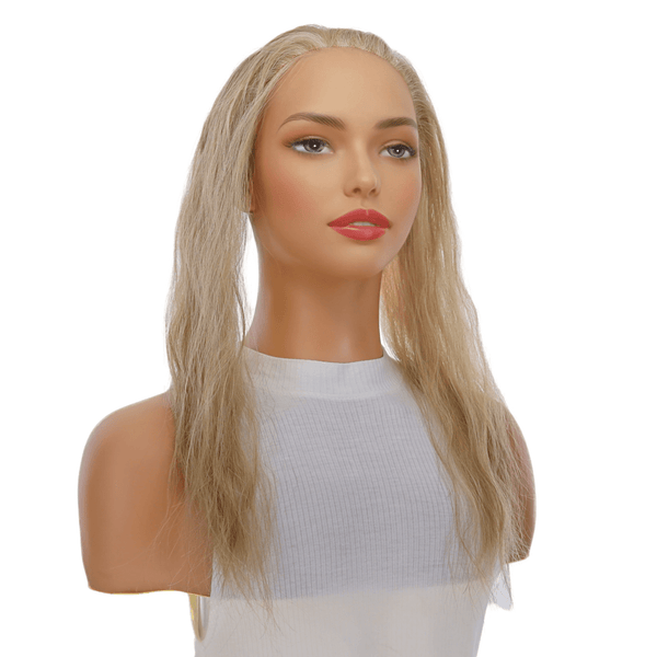 16" Hairline Topper #Ash Blonde Wavy w/ No Rooting