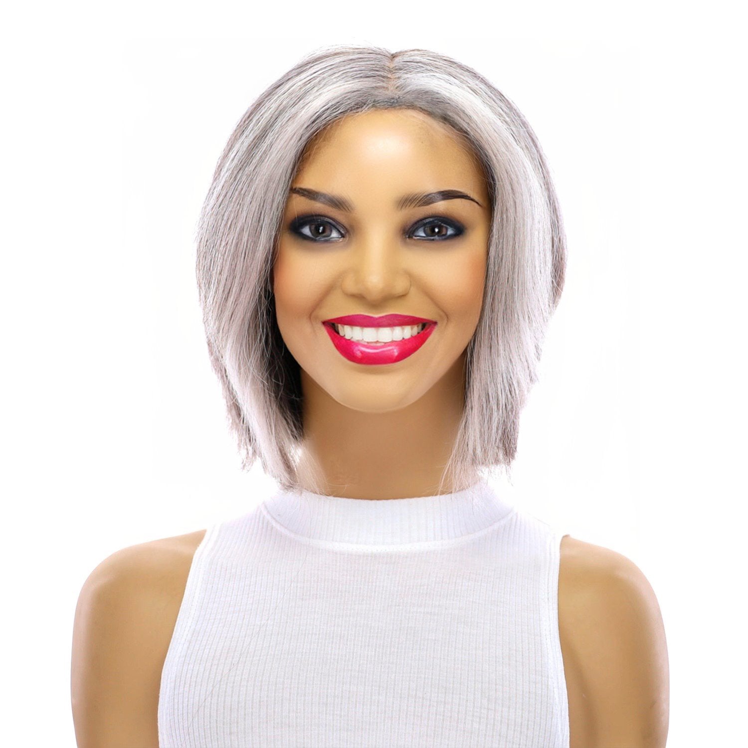12" Halle Silk Top Wig Silver Fox