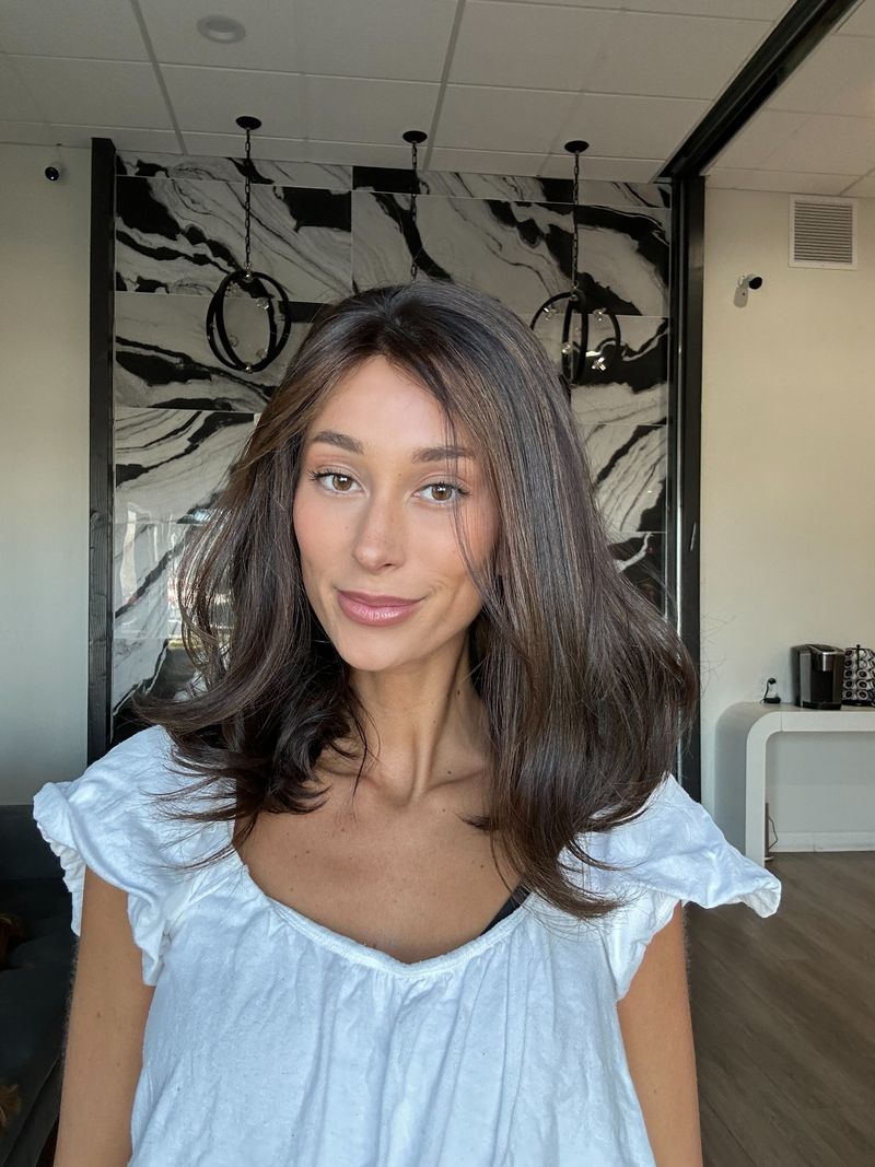 16" Divine Luxe Lace Top Wig #4 Dark Brown w/ Caramel Highlights & Face Framing
